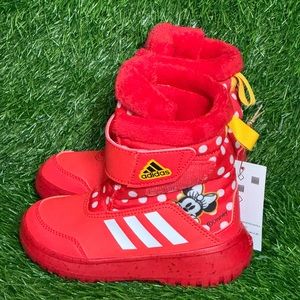 Toddler Girls Adidas Red and White Polka Winterplay X Disney - IG7191